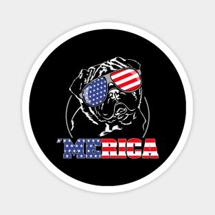 Proud Pug American Flag Merica patriotic dog Magnet